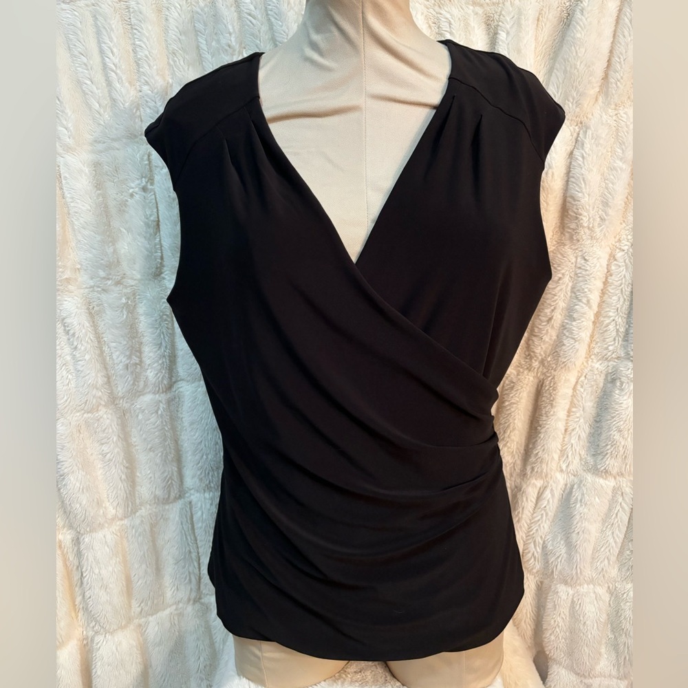 WHBM Black wrap style tank top size large